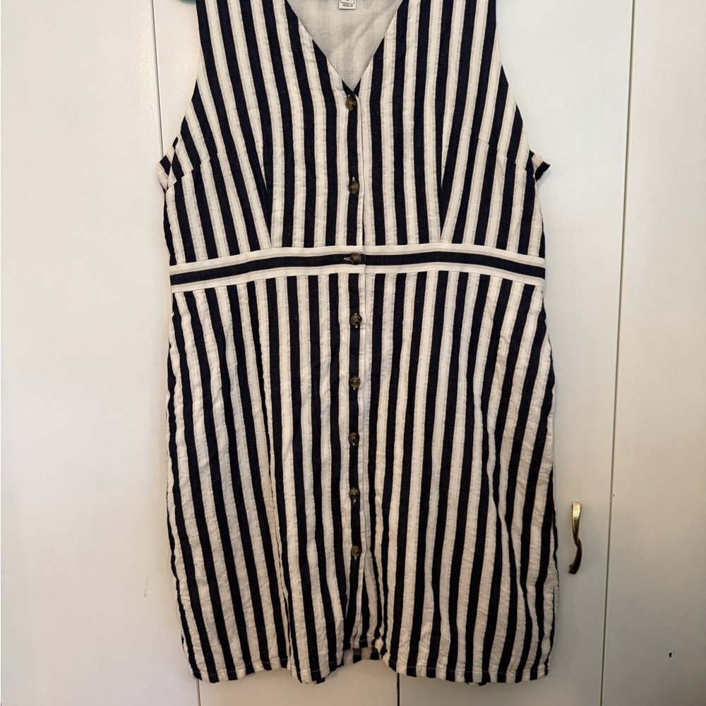 J Crew Striped Sleeveless Button-Down Dress